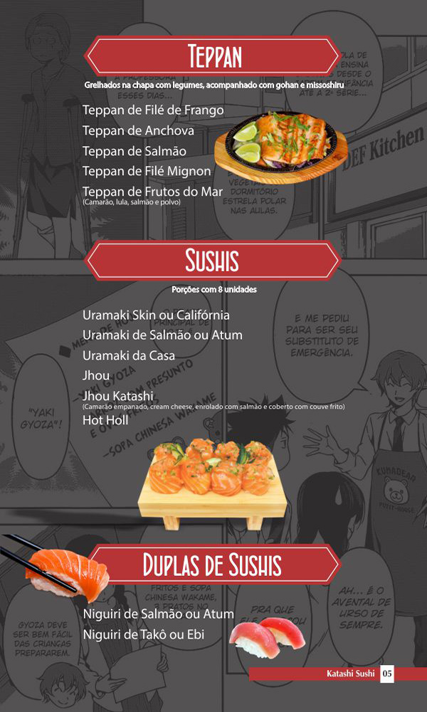 Página 03 do cardápio do Katashi Sushi